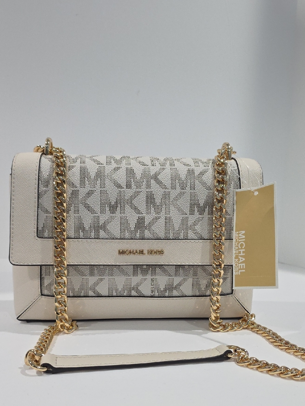 NWT ✅ Michael Kors Sallie Small Signature Logo Crossbody Chain Strap ⭐ NWT